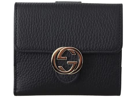 Gucci Interlocked GG Wallet Small Black in Leather 